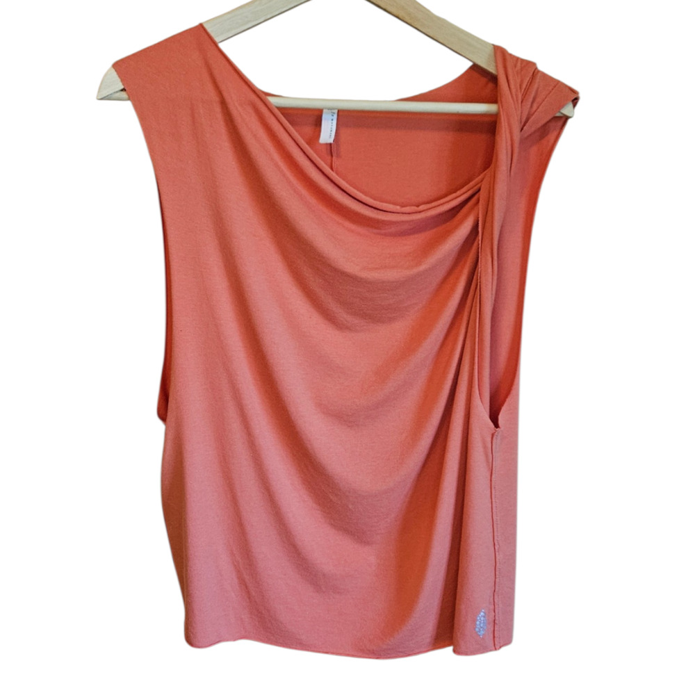 FP Movement Free People Medium Salmon Pink Get Instructions Cowl Neck Tank Top
